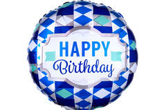 Foil Balloon - "HAPPY Birthday" - Tie Pattern - 45 cm